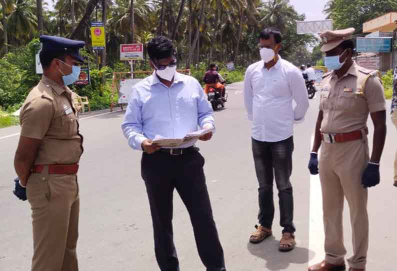 சோதனை சாவடிகளில்  உணவு கடத்தல் தடுப்புப்பிரிவு போலீஸ் சூப்பிரண்டு ஆய்வு