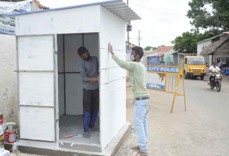 திருப்பூர் தென்னம்பாளையம் சந்தைக்கு வரும் பொதுமக்களுக்கு கொரோனா பரிசோதனை