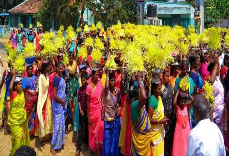 மேற்பனைக்காடு கிராமத்தில்   வீரமாகாளியம்மன் கோவில் முளைப்பாரி திருவிழா