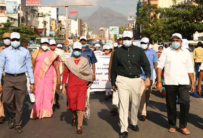 தேனியில் வாக்காளர் விழிப்புணர்வு ஊர்வலம்