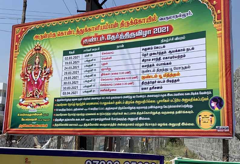 கொண்டத்து காளியம்மன் கோவில் திருவிழா குண்டம் இறங்க பக்தர்களுக்கு அனுமதியில்லை  நிர்வாகம் அறிவிப்பு