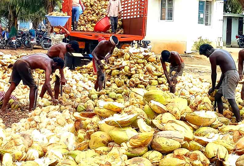 தேர்தல் நடத்தை விதிமுறைகள் காரணமாக வெளிமாநிலங்களுக்கு தேங்காய் ஏற்றுமதி செய்ய முடியவில்லை வியாபாரிகள் கவலை