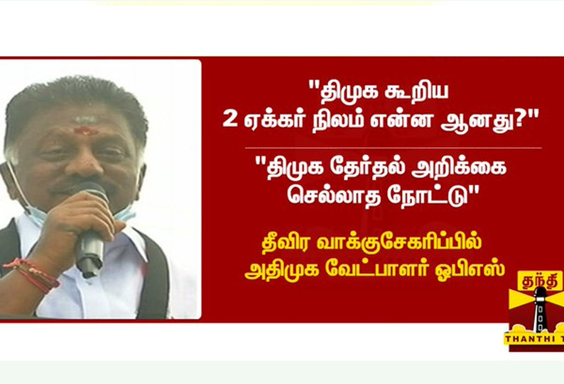 பொய்யான வாக்குறுதிகளை திமுக அளித்து வருகிறது - ஓ.பன்னீர் செல்வம் பேச்சு