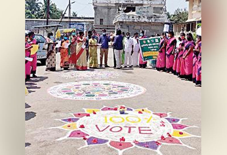 காஞ்சீபுரம் மாவட்டத்தில் தேர்தல் விழிப்புணர்வு நிகழ்ச்சி