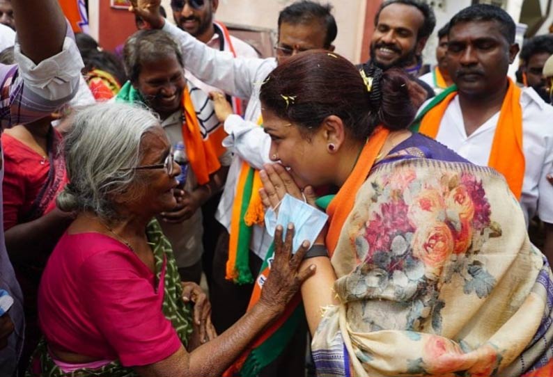 மக்களிடம் எனக்கு நல்ல வரவேற்பு உள்ளது - பாஜக வேட்பாளர் குஷ்பு பேட்டி