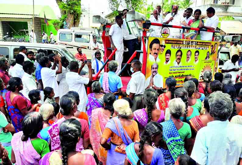 வேடசந்தூர் தொகுதியில் கிராமங்களில் வீடு தோறும் இலவச குடிநீர் இணைப்பு - தி.மு.க. வேட்பாளர் எஸ்.காந்திராஜன் உறுதி