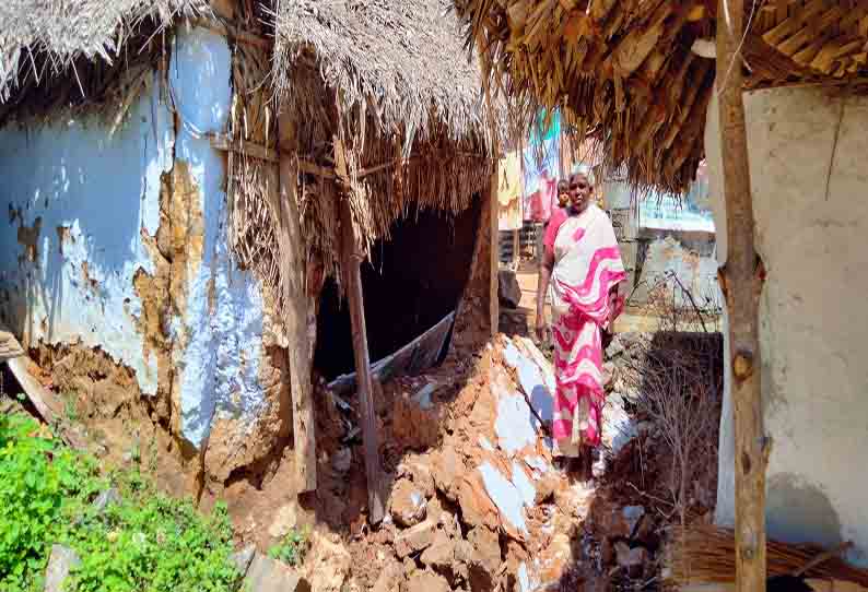 மழையால் வீடு இடிந்து சேதம்