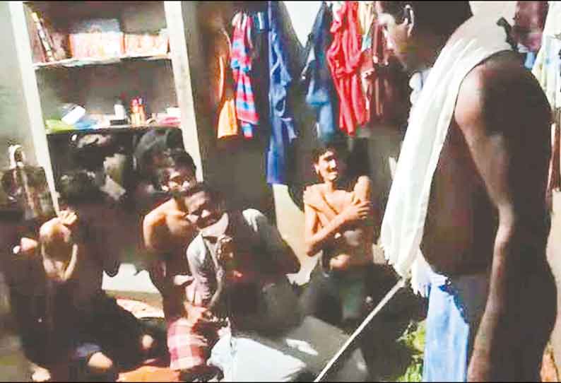 வாடகை பாக்கி தராமல் செல்ல முயன்ற வடமாநில தொழிலாளர்களை அடித்து உதைத்த தே.மு.தி.க. பிரமுகர் கைது