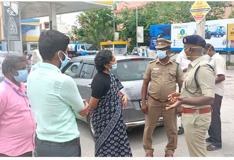 வாணியம்பாடி பகுதியில் கொரோனா தடுப்பு பணிகளை போலீஸ் சூப்பிரண்டு ஆய்வு