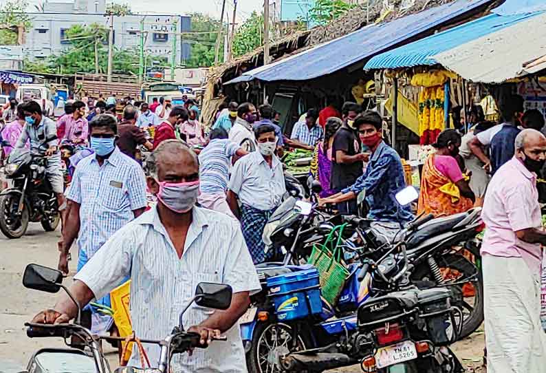 பொதுமக்கள் கூடுவதை தவிர்க்க 3 இடங்களில் காய்கறி மார்க்கெட்