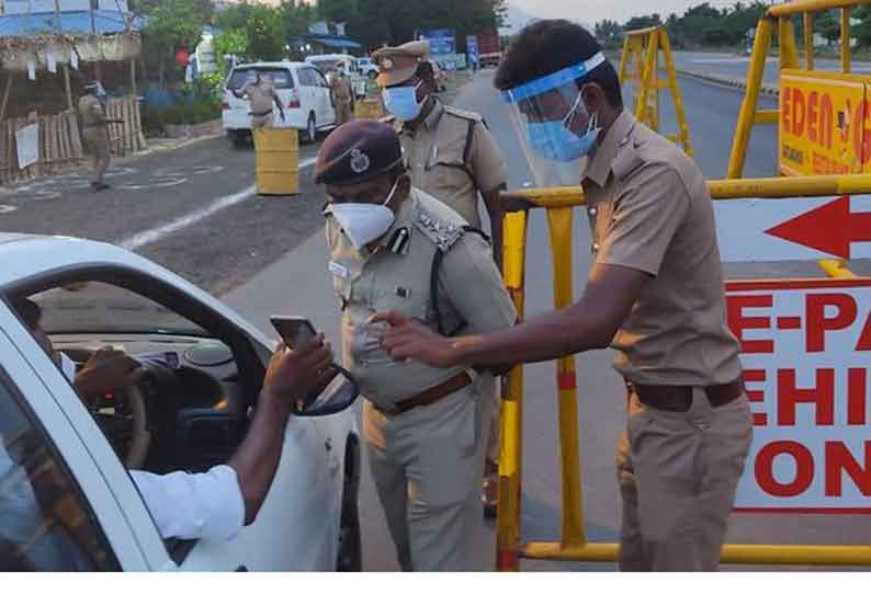 கொடைரோடு அருகே போலீஸ் சோதனை சாவடியில் டி.ஐ.ஜி. ஆய்வு