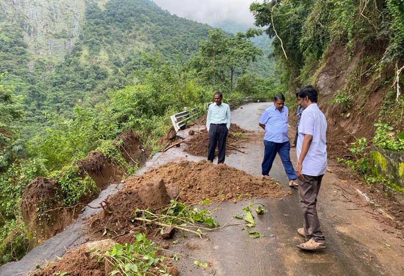 தொடர் மழையால் கொடைக்கானல்-அடுக்கம் சாலையில் மீண்டும் மண்சரிவு