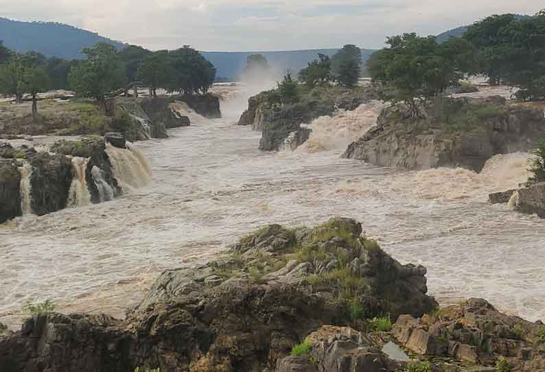 காவிரி நீர்ப்பிடிப்பு பகுதிகளில் கனமழை ஒகேனக்கல்லுக்கு நீர்வரத்து 30 ஆயிரம் கன அடியாக அதிகரிப்பு சின்னாற்றில் வெள்ளப்பெருக்கு