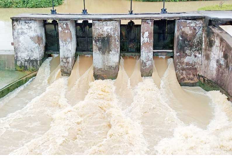 பலத்த மழை காரணமாக நீர்நிலைகள் நிரம்பின