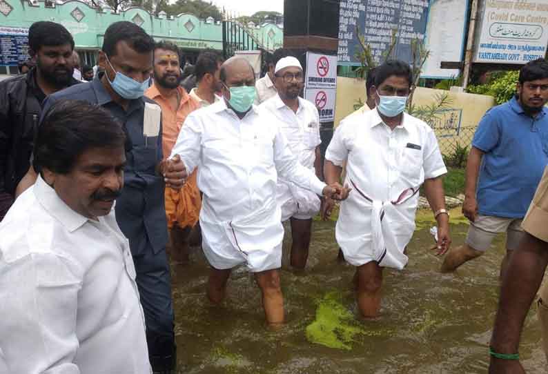 வெள்ள பாதிப்புகளை அமைச்சர் எ.வ.வேலு ஆய்வு