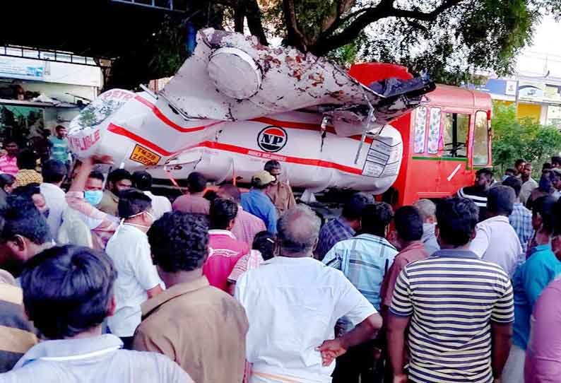 நாமக்கல்லில் டேங்கர் லாரி வெடித்து வெல்டிங் பட்டறை உரிமையாளர் பலி