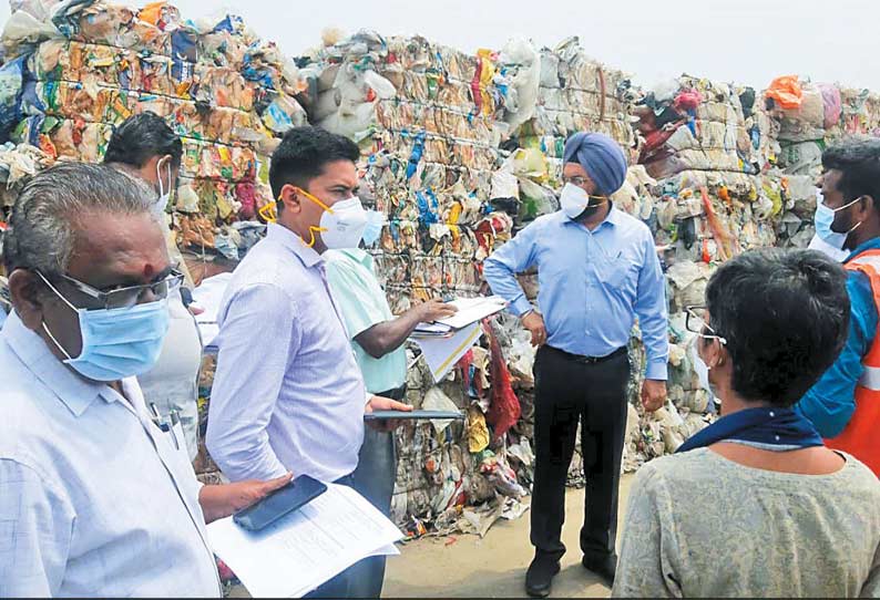 குப்பைகள் மறுசுழற்சி செய்யும் மையங்களில் சென்னை மாநகராட்சி கமிஷனர் ஆய்வு