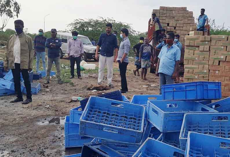 காரைக்காலில்  பறிமுதல் செய்யப்பட்ட 46 ஆயிரம் லிட்டர் மதுபானம் அழிப்பு