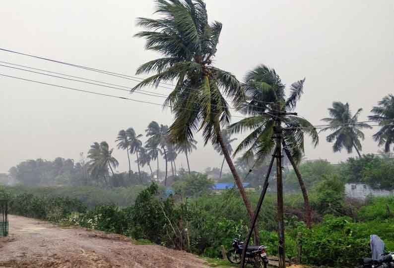 சூறைக்காற்றுடன் பலத்த மழை