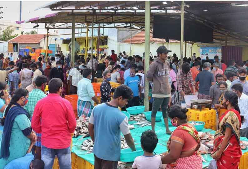 தென்னம்பாளையம் சந்தையில் 80 டன் மீன்கள் நேற்று விற்பனையானது.