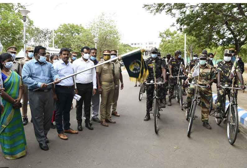 தேனியில் புலிகள் பாதுகாப்பு விழிப்புணர்வு ஊர்வலம்