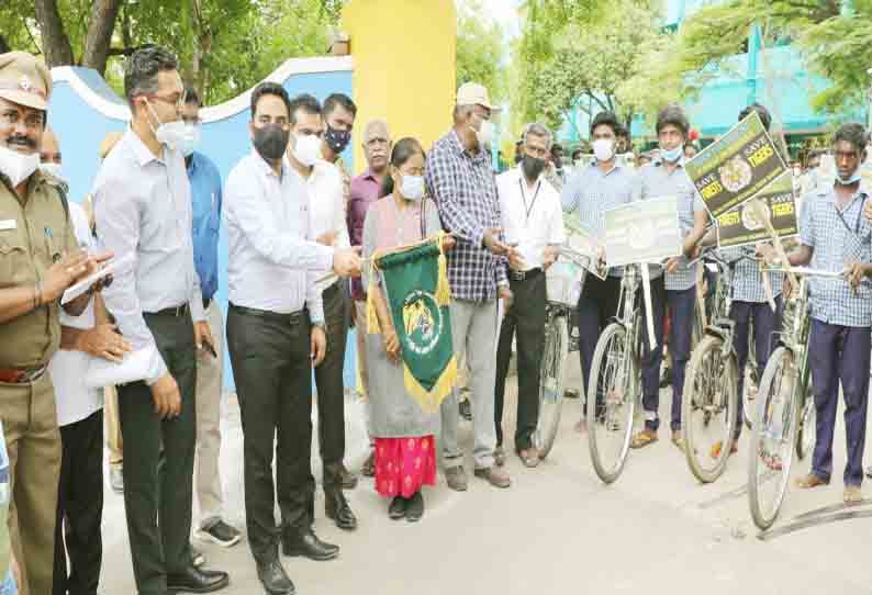 புலிகளை பாதுகாக்க விழிப்புணர்வு சைக்கிள் பேரணி