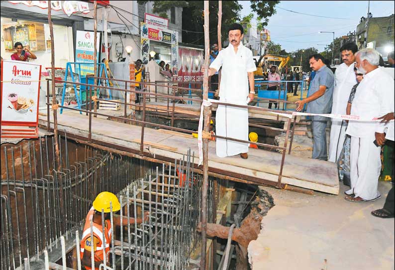 கொளத்தூர் தொகுதியில் முதல்-அமைச்சர் மு.க.ஸ்டாலின் ஆய்வு