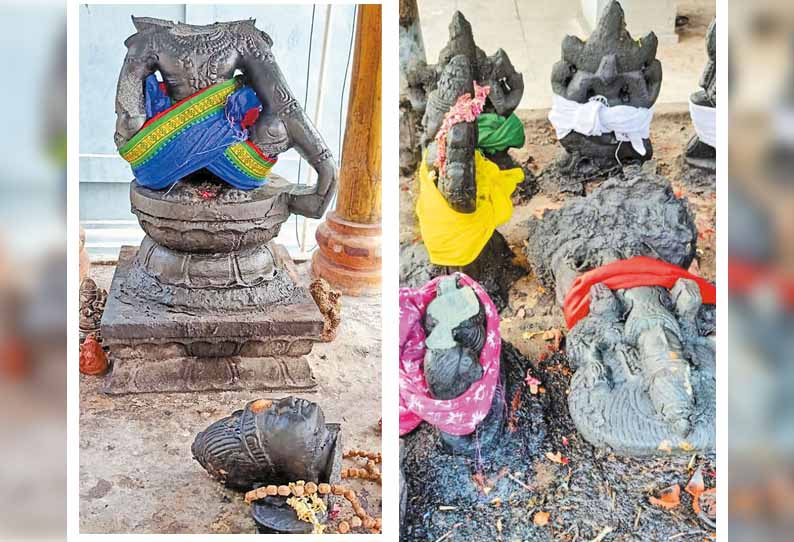 விநாயகர் கோவிலில் சுவாமி சிலைகள் உடைப்பு - மர்ம நபர்களுக்கு வலைவீச்சு