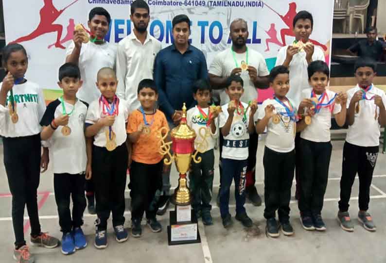 கோவை மாவட்ட அளவிலான சிலம்பம் போட்டி கணபதியில்  நடைபெற்றது