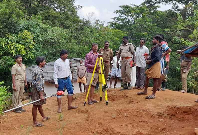 மலைக்கிராமங்களில் நில அளவீடு