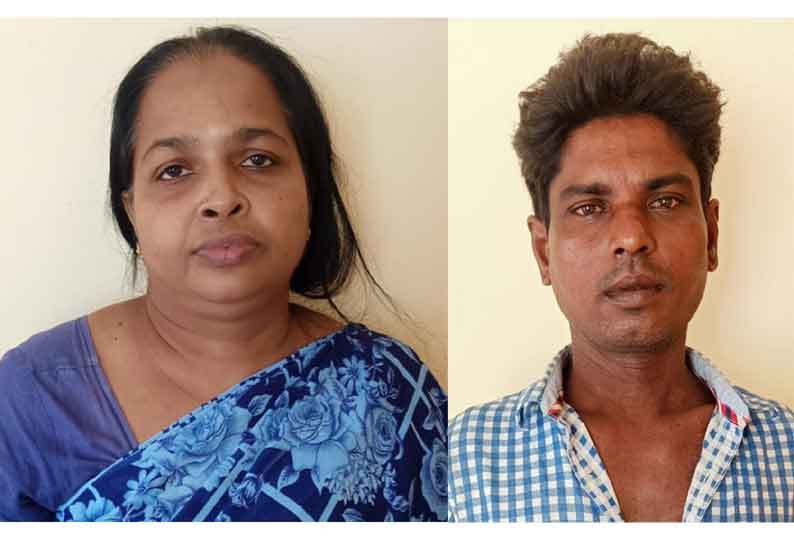 பெட்ரோல் குண்டு வீசி ஊராட்சி மன்ற தலைவர் கொலை: தலைமறைவாக இருந்த மனைவி கள்ளக்காதலனுடன் கைது