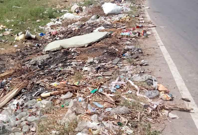 இறைச்சிக்கழிவுகளால்  சுகாதார சீர்கேடு அடையும் பெரியகுளம்