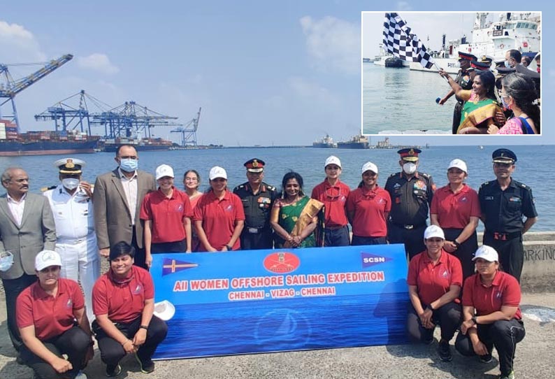 இந்திய ராணுவத்தின் முதல் அனைத்து பெண் அதிகாரிகளின் கடல் சாகச பாய்மரப் படகு பயணம்