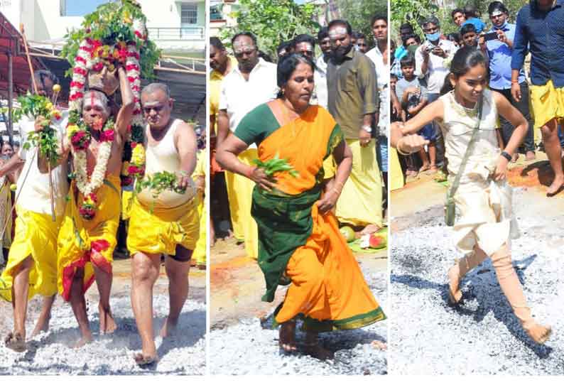 தர்மபுரி குமாரசாமிப்பேட்டை அங்காளபரமேஸ்வரி அம்மன் கோவிலில் தீமிதி விழா திரளான பக்தர்கள் நேர்த்திக்கடன்