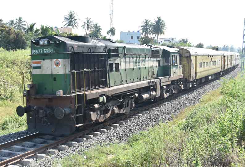 திண்டுக்கல்-பாலக்காடு இடையே 110 கி.மீ. வேகத்தில் ரெயிலை இயக்கி சோதனை