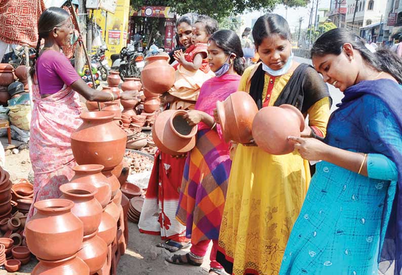 சூடுபிடிக்காத  பொங்கல் பானை விற்பனை