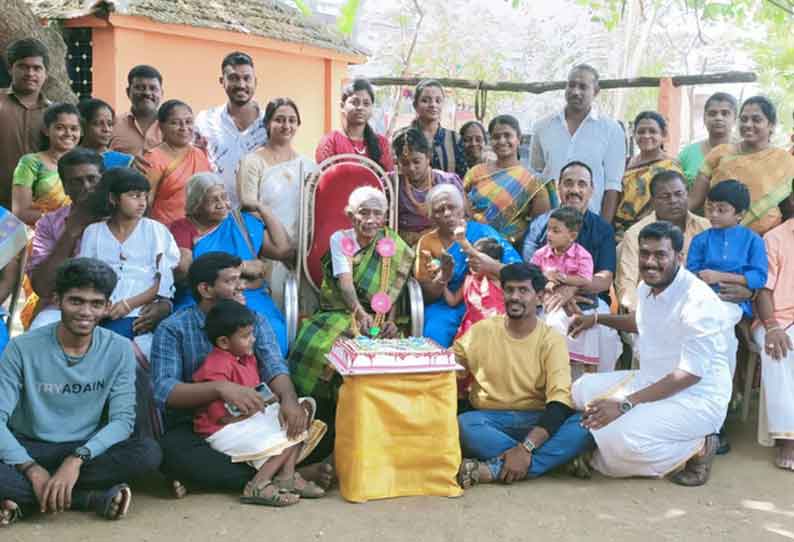 பிறந்தநாள் கொண்டாடிய 102 வயது மூதாட்டி
