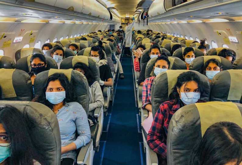 நடுவானில் முகக் கவசம் அணியாத பயணியால் மீண்டும் புறப்பட்ட இடத்திற்கே திரும்பிய விமானம்