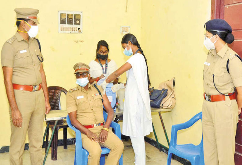 காஞ்சீபுரம் மாவட்ட போலீசாருக்கு பூஸ்டர் டோஸ் தடுப்பூசி