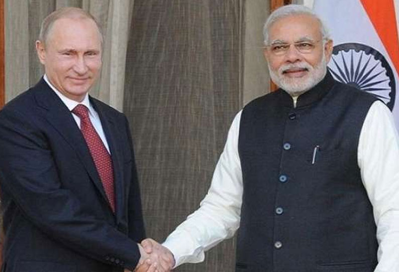 ரஷிய அதிபர்  புதினுடன் பிரதமர் மோடி தொலைபேசி வாயிலாக பேச்சு