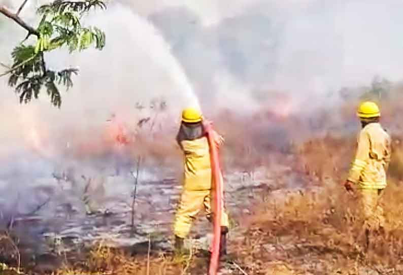 காட்பாடி சட்டக்கல்லூரி வளாகத்தில் திடீர் தீ விபத்து