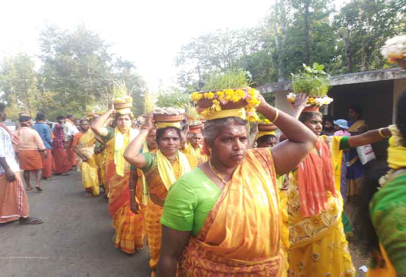 பந்தலூர் அருகே சக்தி விநாயகர் கோவிலில் முளைப்பாரி ஊர்வலம்