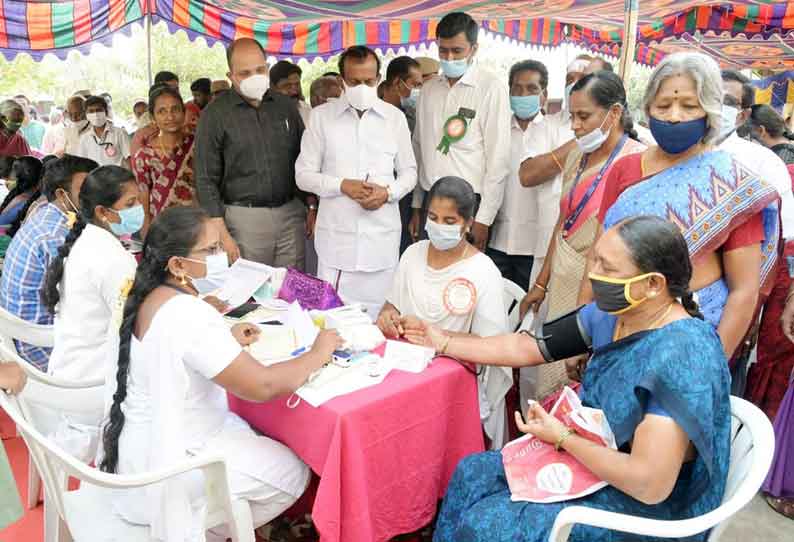 ஈரோடு கருங்கல்பாளையத்தில் கலைஞரின் வருமுன் காப்போம் திட்ட சிறப்பு மருத்துவ முகாம்; அமைச்சர் சு.முத்துசாமி தொடங்கி வைத்தார்