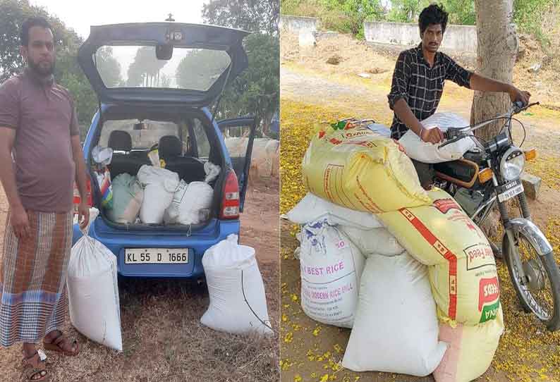 கேரளாவுக்கு கடத்த முயன்ற 1 டன் ரேஷன் அரிசி பறிமுதல்