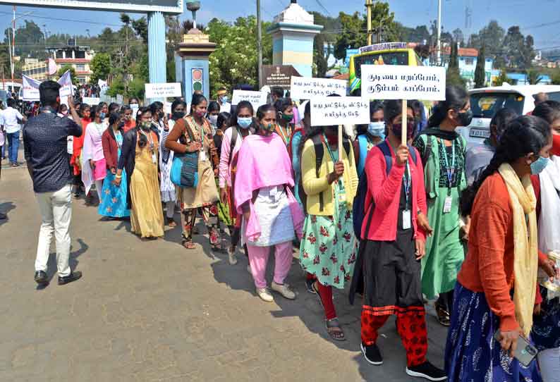 ஊட்டியில் மதுவால் ஏற்படும் தீமைகள் குறித்த விழிப்புணர்வு பேரணி