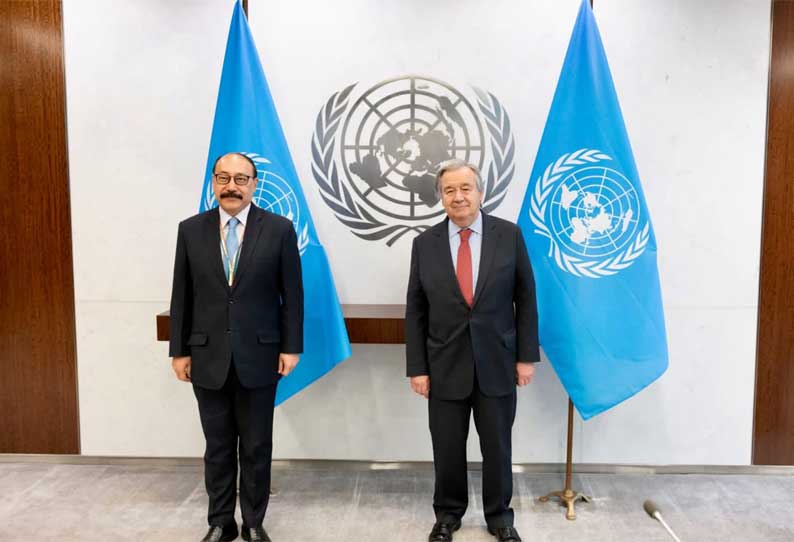 ஐ.நா. பொதுச்செயலாளருடன் இந்திய வெளியுறவு செயலாளர் சந்திப்பு