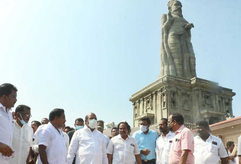 கன்னியாகுமரியில் திருவள்ளுவர் சிலை- விவேகானந்தர் மண்டபம் இடையே ஓராண்டில் ரூ.37 கோடியில் கண்ணாடி நடை பாலம் ;அமைச்சர் எ.வ.வேலு பேட்டி