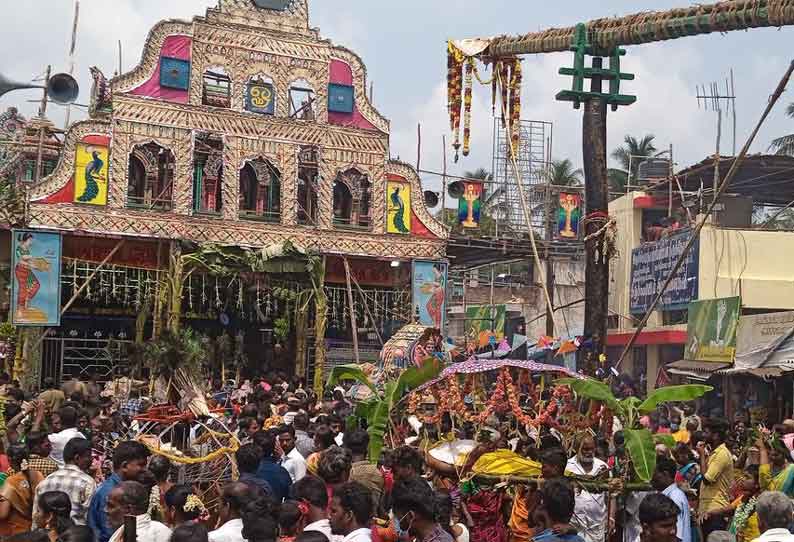 வலங்கைமான் மகா மாரியம்மன் கோவில் திருவிழா பாடைக்காவடி எடுத்து நேர்த்திக்கடன்