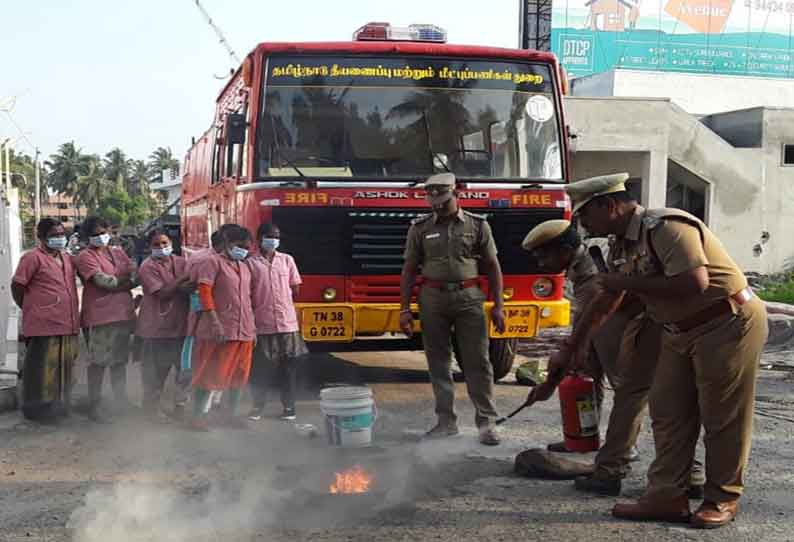 கிணத்துக்கடவு, வால்பாறையில் தீ தடுப்பு ஒத்திகை