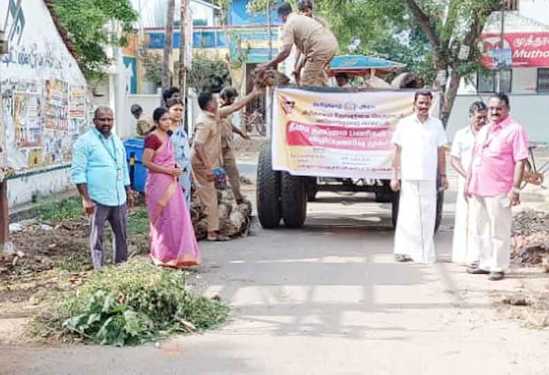 குத்தாலம் பேரூராட்சி பகுதியில் தூய்மைப்பணி